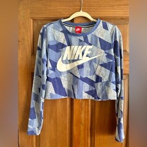 Nike Blue long sleeved crop top